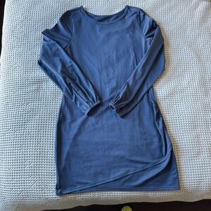 Carve Designs Long Sleeve Blue Shift Dress